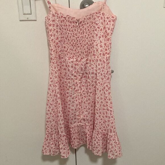 Ever After Floral Print Pink Dress with Adjustable Spaghetti Straps. Size 12 - Picture 4 of 8